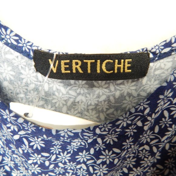 Vertiche Mini Fit and Flare Dress Women's Blue & White Floral Size S - Picture 7 of 10